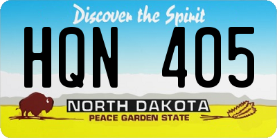 ND license plate HQN405