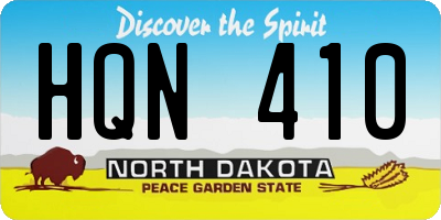 ND license plate HQN410