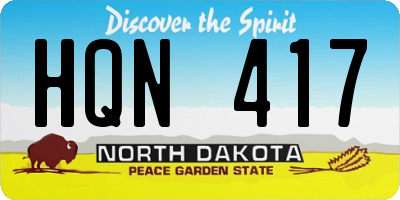 ND license plate HQN417