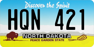 ND license plate HQN421