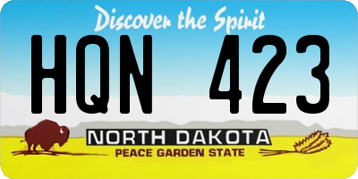 ND license plate HQN423