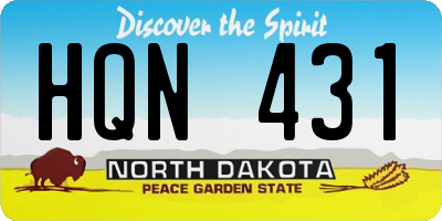 ND license plate HQN431