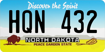 ND license plate HQN432