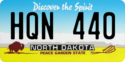 ND license plate HQN440