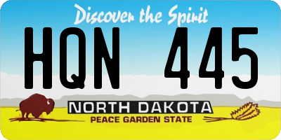 ND license plate HQN445