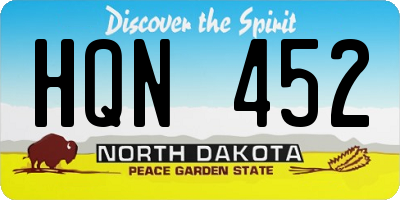 ND license plate HQN452