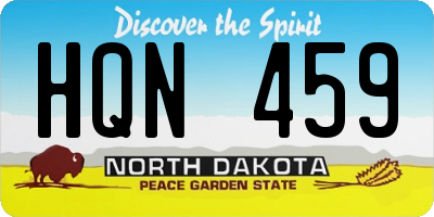 ND license plate HQN459