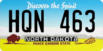 ND license plate HQN463