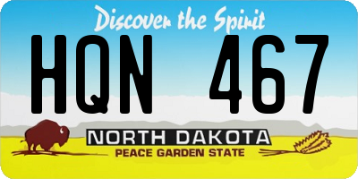 ND license plate HQN467