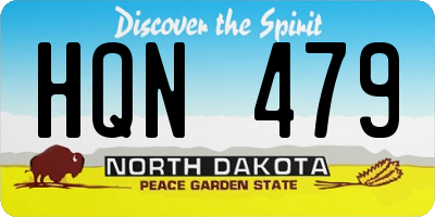 ND license plate HQN479