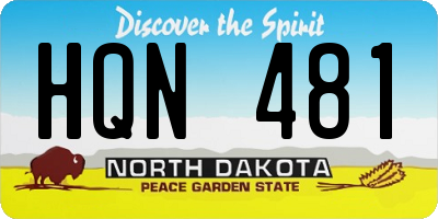 ND license plate HQN481