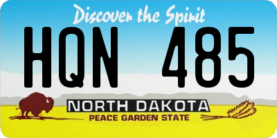 ND license plate HQN485