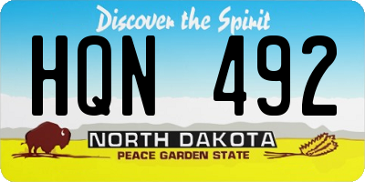 ND license plate HQN492