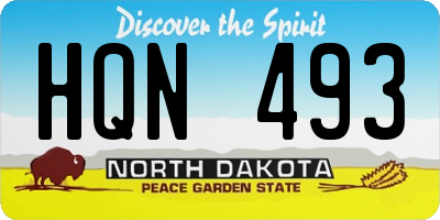 ND license plate HQN493