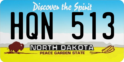 ND license plate HQN513