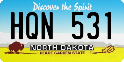 ND license plate HQN531