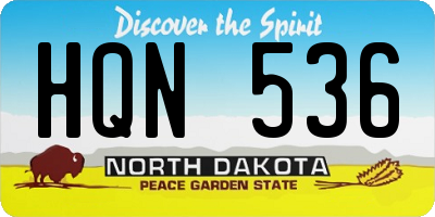 ND license plate HQN536
