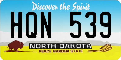 ND license plate HQN539