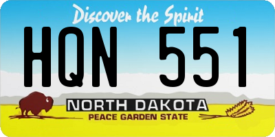 ND license plate HQN551
