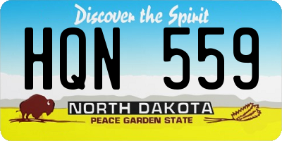 ND license plate HQN559