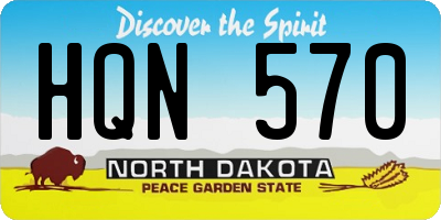 ND license plate HQN570