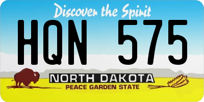 ND license plate HQN575
