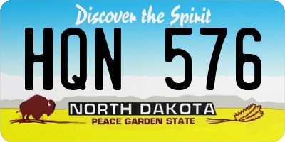ND license plate HQN576