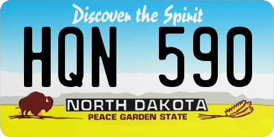 ND license plate HQN590