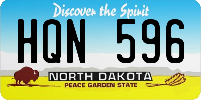 ND license plate HQN596