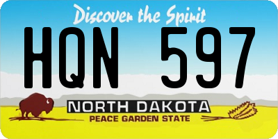 ND license plate HQN597