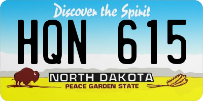 ND license plate HQN615