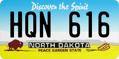 ND license plate HQN616