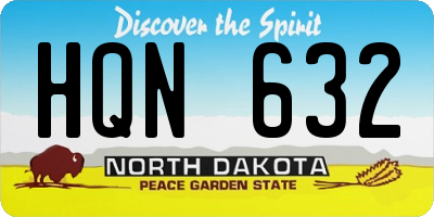 ND license plate HQN632