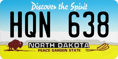 ND license plate HQN638