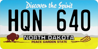 ND license plate HQN640