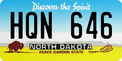 ND license plate HQN646