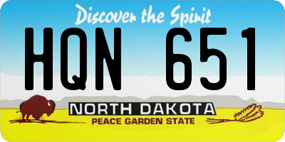 ND license plate HQN651