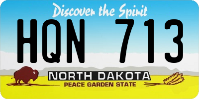 ND license plate HQN713