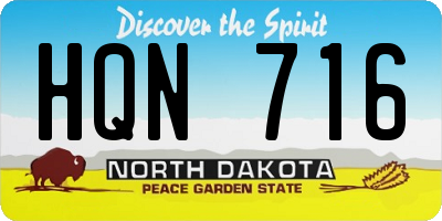 ND license plate HQN716