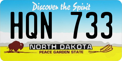 ND license plate HQN733