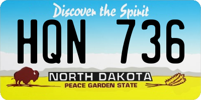 ND license plate HQN736