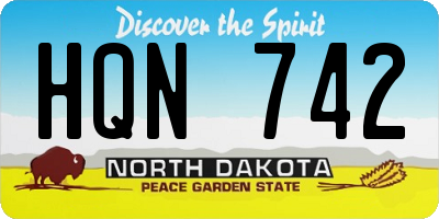 ND license plate HQN742