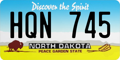 ND license plate HQN745