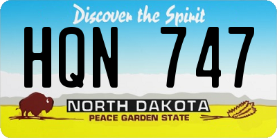 ND license plate HQN747