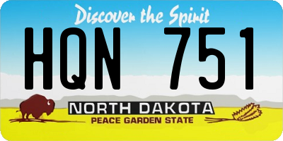 ND license plate HQN751