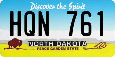 ND license plate HQN761