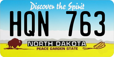 ND license plate HQN763