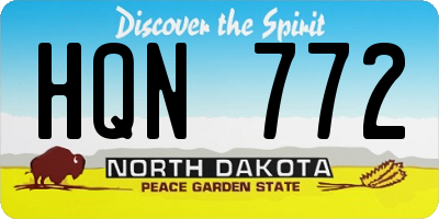 ND license plate HQN772