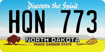 ND license plate HQN773