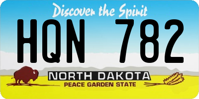 ND license plate HQN782